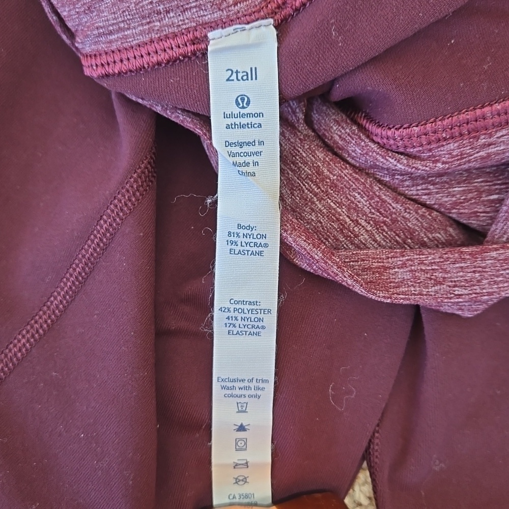 Lululemon leggings, 2tall, euc - Picture 5 of 5